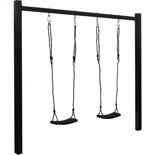 Plus A/S Steel Swing Frame, Black With Swings - Black seats