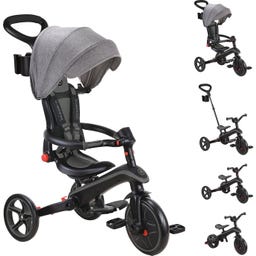 Globber Explorer Trike Foldable 4in1 - Nero-grigio
