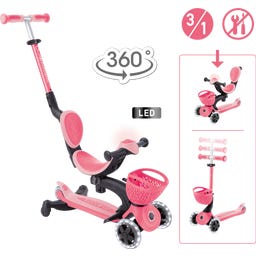 Globber Go-Up Baby 360 Lights - coral