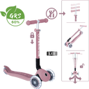 Globber Scooter Junior Foldable Lights Eco - berry