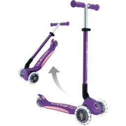 Globber Scooter Primo Foldable Plus Lights - purple-pastel pink