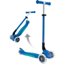 Globber Scooter Primo Foldable Plus Lights - dunkelblau-türkis
