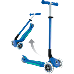 Globber Scooter Primo Foldable Plus Lights - dunkelblau-türkis