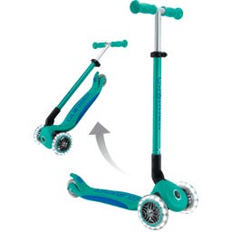 Globber Scooter Primo Foldable Plus Lights - turquoise-dark blue