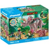 PLAYMOBIL 71821 - Dinos - Tric&eacute;ratops et son Petit