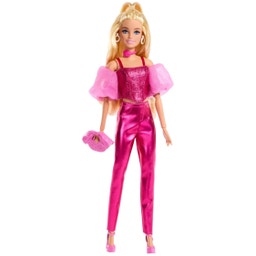 Bambola di moda Deluxe Style n. 5 in abito rosa metallizzato - 1 pz.