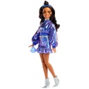 Bambola di moda Deluxe Style n. 7 con top e gonna blu metallizzati - 1 pz.