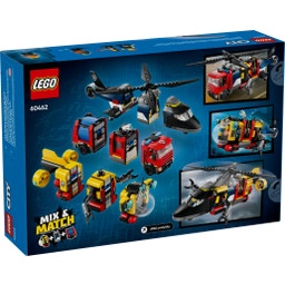 City - 60462 Juego combinado con helicóptero, camión de bomberos y submarino