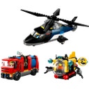 City - 60462 Juego combinado con helicóptero, camión de bomberos y submarino