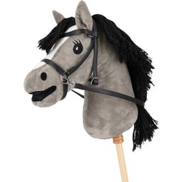 QHP Brida sin Bocado para Hobby Horse, Negro - 1 ud.