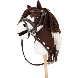 Testiera con Cuciture di Lusso per Hobby Horse, Marrone Scuro - 1 pz.