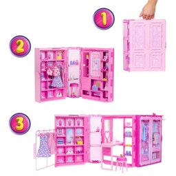 Giocattolo per guardaroba da sogno, set da gioco con bambola alla moda
