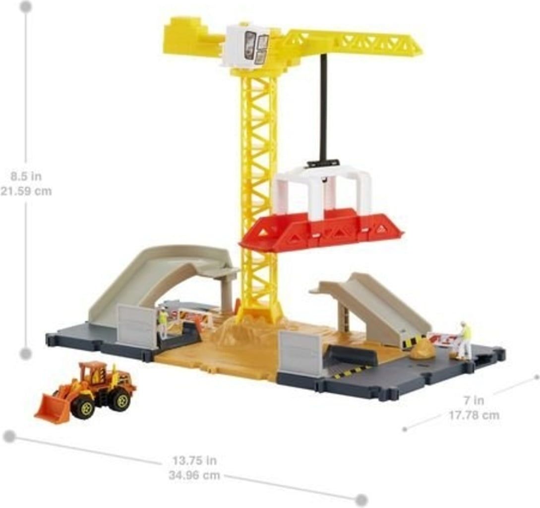 Matchbox Construction Site Crane Set with Toy Car - Playpolis