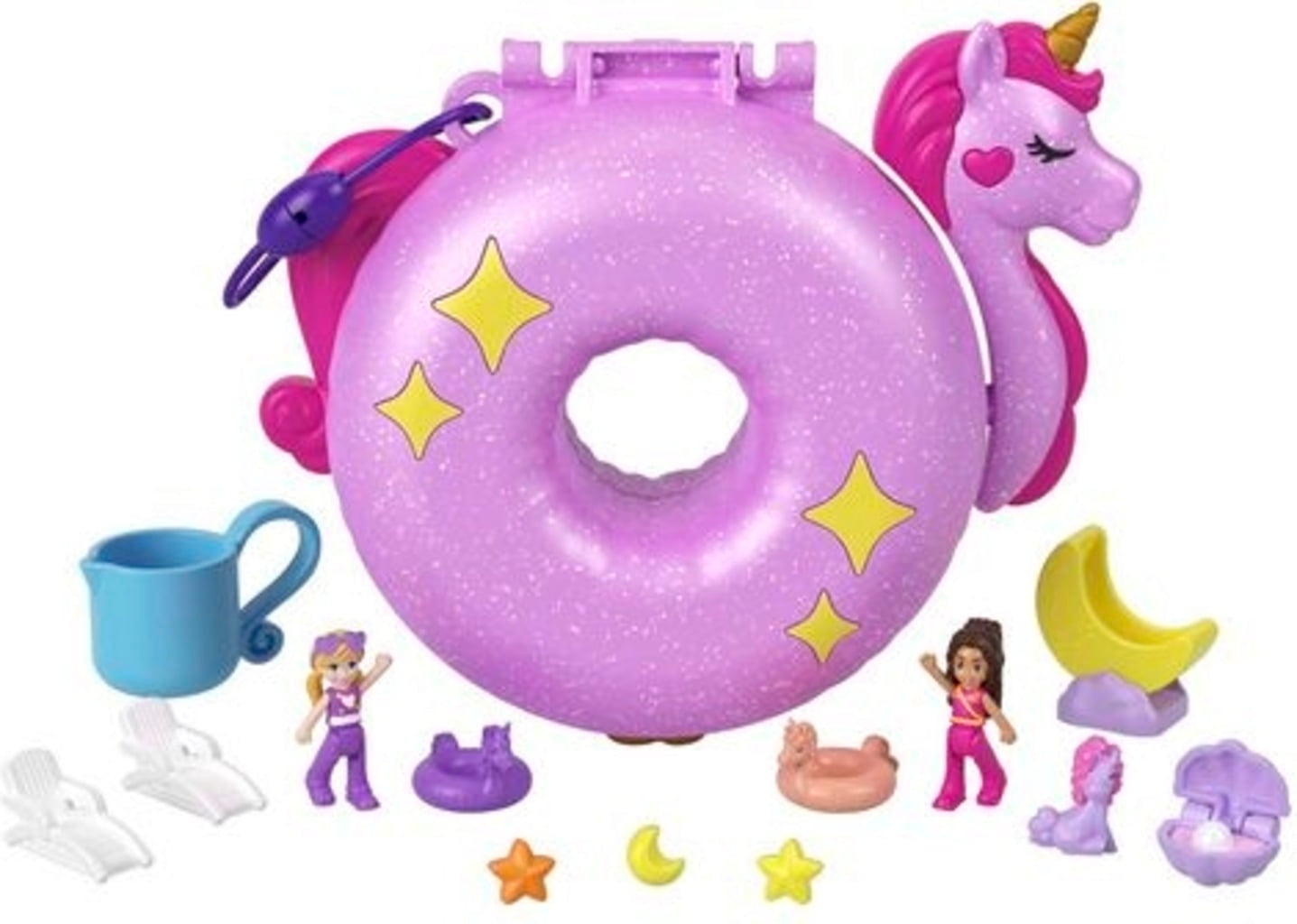 thumbnail image 2 of Polly Pocket Sparkle Cove Fashion Pack - 4 Dolls With 45+ Clothing Pieces 2 of 14