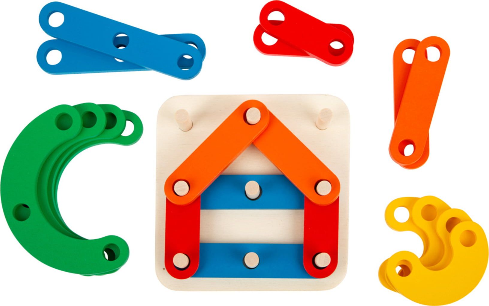 JCB Toddlers Wooden 4 Piece Shape Finder Peg Puzzle 