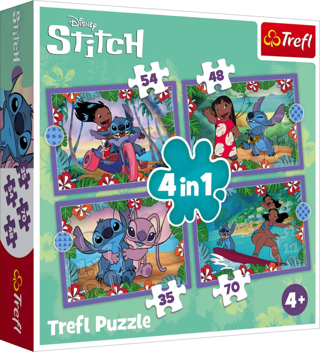 Trefl Puzzle 4 In 1 Spiderman – 35, 48, 54 E 70 Pezzi, Per Bambini, Livelli Di Difficoltà Crescenti